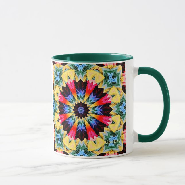 Mug Abstrait à fleurs jaunes (Droite)