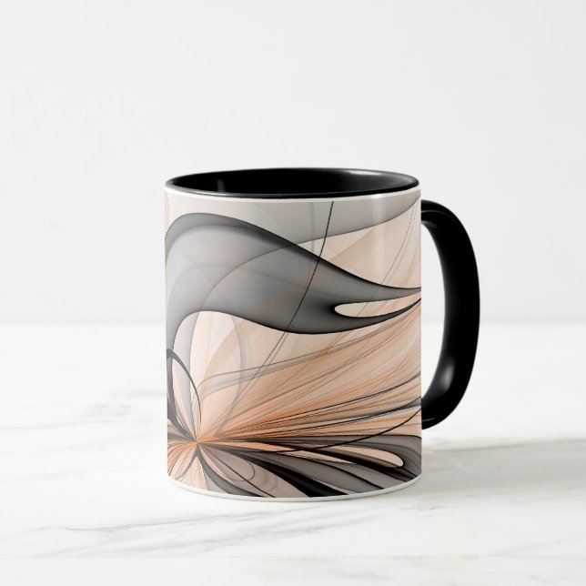 Mug Abstrait Anthracite Grey Sienna Art moderne fracta (Devant droit)