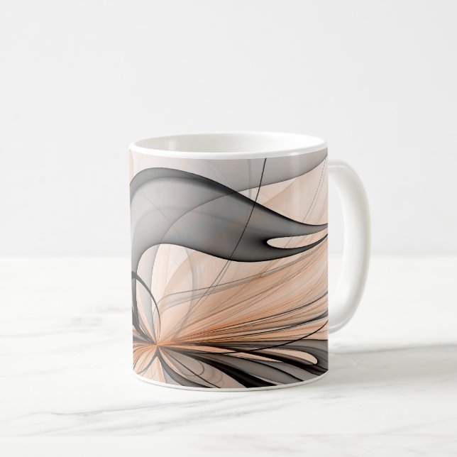 Mug Abstrait Anthracite Grey Sienna Art moderne fracta (Devant droit)