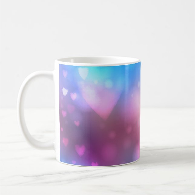 Mug Abstrait bleu clair et rose arrière - plan avec (Gauche)