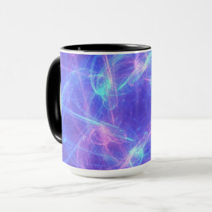 Mug Abstrait bleu et rose Tourbillonnant fractal