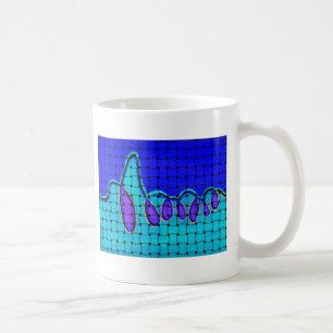 Mug Abstrait bleu français avec texture tissée