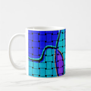 Mug Abstrait bleu français avec texture tissée