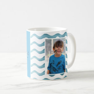 Mug Abstrait Blue Wave Boy Joyeux Birthday Photo