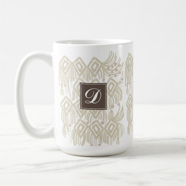Mug Abstrait Boho Macramé Couleurs Naturelles Organiqu (Gauche)