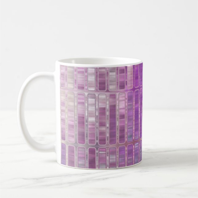 Mug Abstrait brillant en mosaïque violet arrière - pla (Gauche)