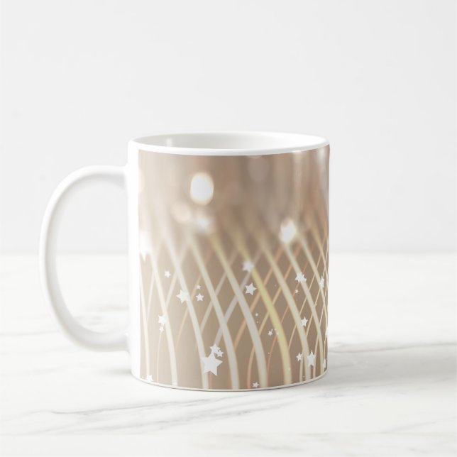 Mug Abstrait Brown, Waves Stars Arrière - plan. (Gauche)