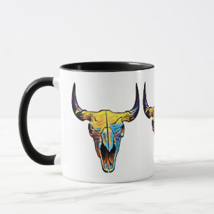 Mug Abstrait Bull Bovine Animal Anatomie du crâne Art