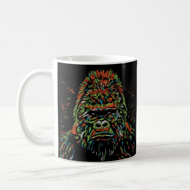 Mug Abstrait coloré Neon Gorilla (Gauche)