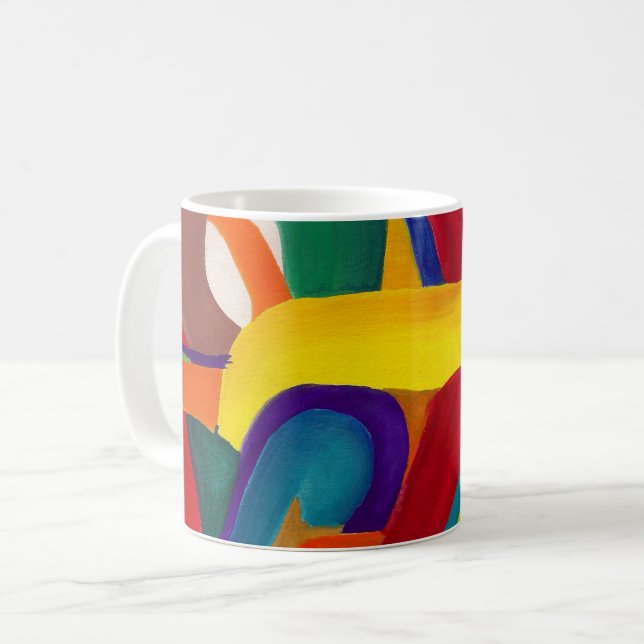 Mug Abstrait coloré par Alicia McDaniel Fine Art (Devant gauche)
