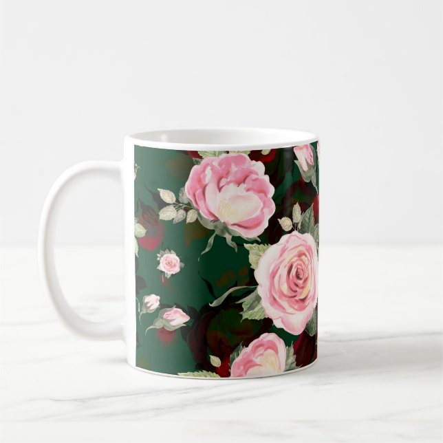 Mug Abstrait continu joli motif tiré fleurir ou (Gauche)