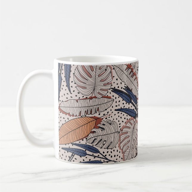 Mug Abstrait créatif tropical continu motif sur le dos (Gauche)