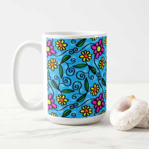 Mug Abstrait de café floral
