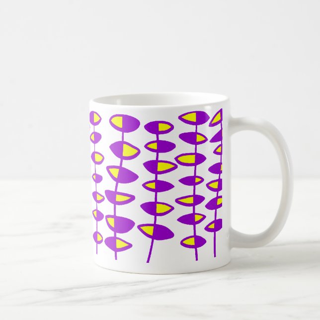 Mug Abstrait de la feuille de rechange - violet et jau (Droite)