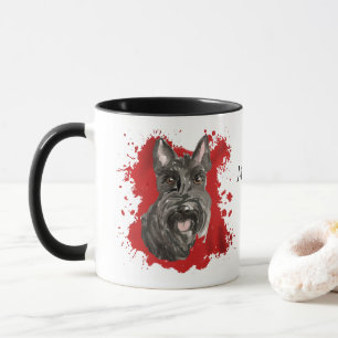 Mug Abstrait écossais de terrier Dog Red