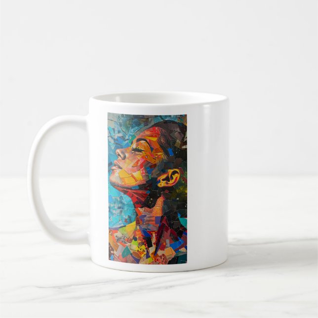 Mug Abstrait Face Art Hommes (Gauche)