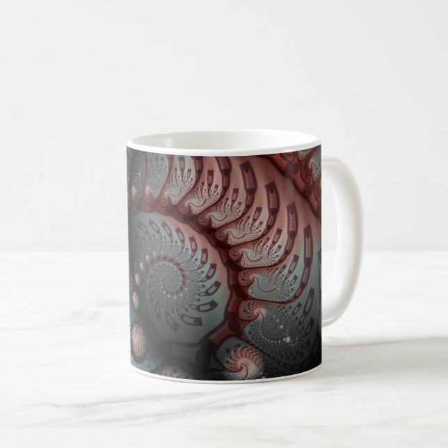 Mug Abstrait Fantastique Vivid Art Fractal Brun Bleu (Devant droit)