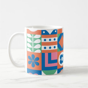 Mug Abstrait Floral Scandinavian Folk Motif