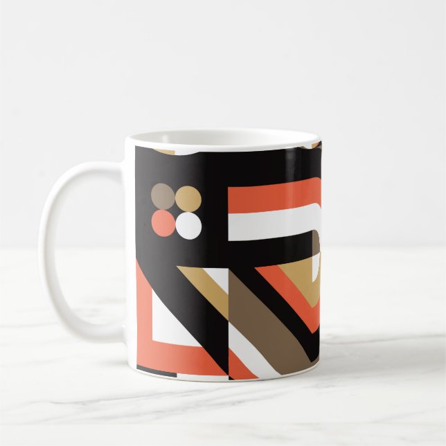 Mug Abstrait géométrique : Conception futuriste de l'o (Gauche)