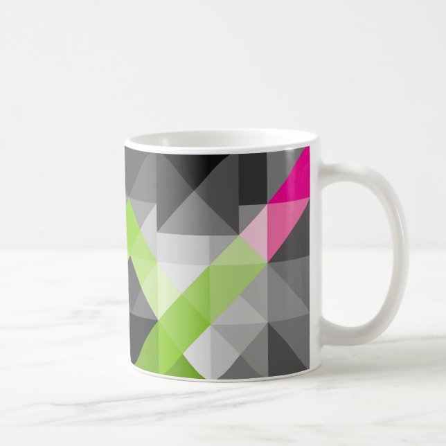 Mug Abstrait géométrique élégante Gris vert rose (Droite)