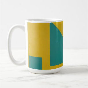 Mug Abstrait géométrique gras jaune sarcelle