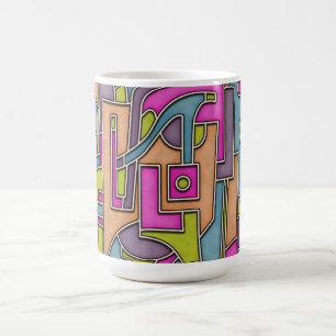 Mug Abstrait Géométrique Mod des années 60 Coloré