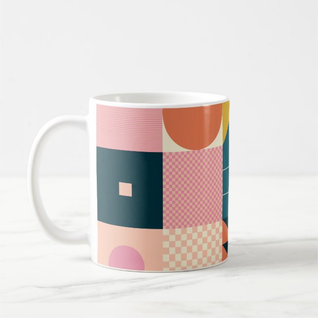 Mug Abstrait géométrique moderne : Conception colorée (Gauche)