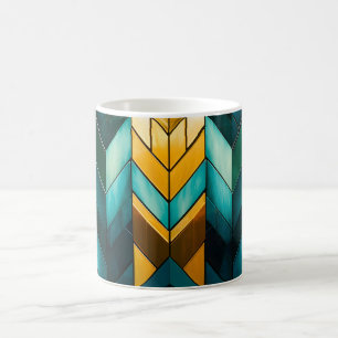Mug Abstrait Géométrique Moderne Élégant Or Sarcelle