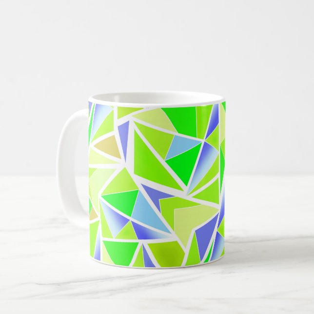 Mug Abstrait, géométrique, polygonal (Devant gauche)