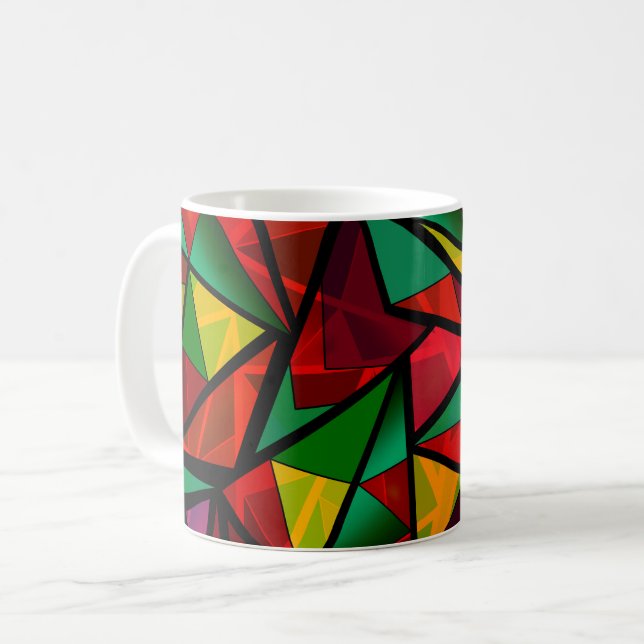 Mug Abstrait, géométrique, polygonale (Devant gauche)