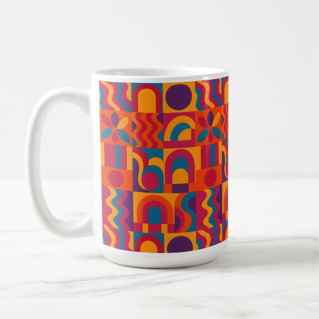 Mug Abstrait gras - Motif rétro dynamique (Gauche)