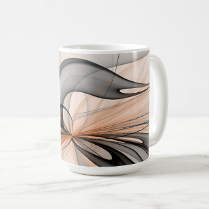 Mug Abstrait Gris Sienne Anthracite Art Fractal Modern