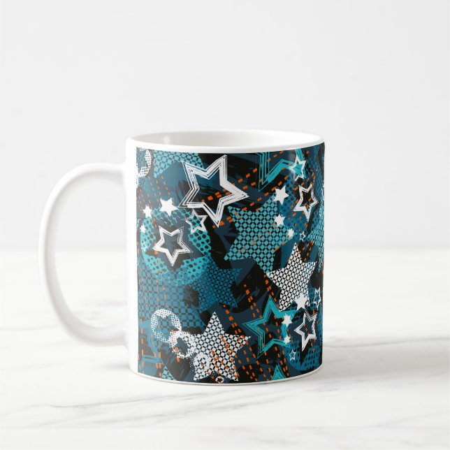Mug Abstrait grunge star motif Creative the backgrou (Gauche)