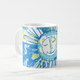 Mug Abstrait Happy Whimsical Sun Word Art