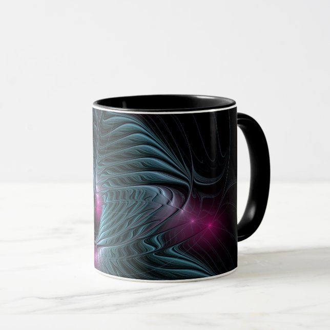 Mug Abstrait Imaginaire coloré fractal (Devant droit)