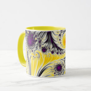 Mug Abstrait Jaune Fractal Art