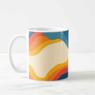 Mug Abstrait les années 70 rétro Bleu Bleu Bleu Verre