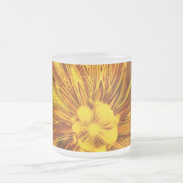 Mug Abstrait Lines Fleur Jaune (Centre)