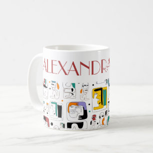 Mug Abstrait maya anciens visages motif 1