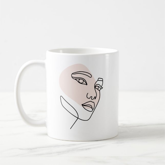 Mug Abstrait minima féminin monoligne art (Gauche)