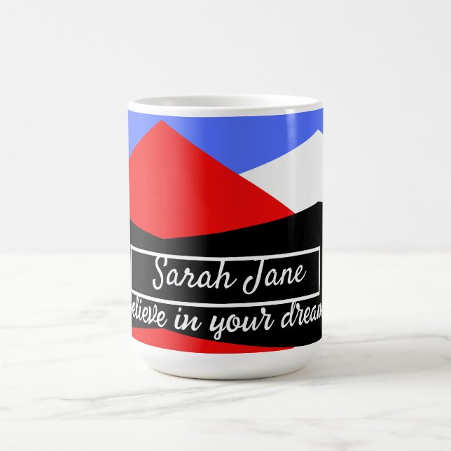 Mug Abstrait moderne coloré | citation inspirante (Centre)