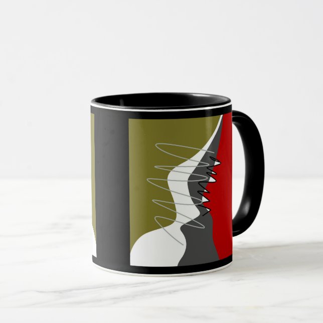 Mug Abstrait, Moderne, Créatif, Coussin de jet appliqu (Devant droit)