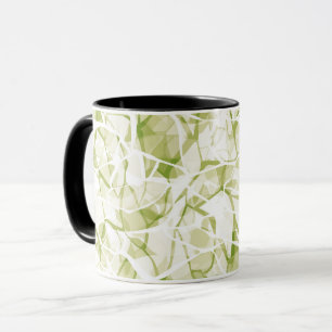 Mug abstrait moderne élégant motif olive-blanc