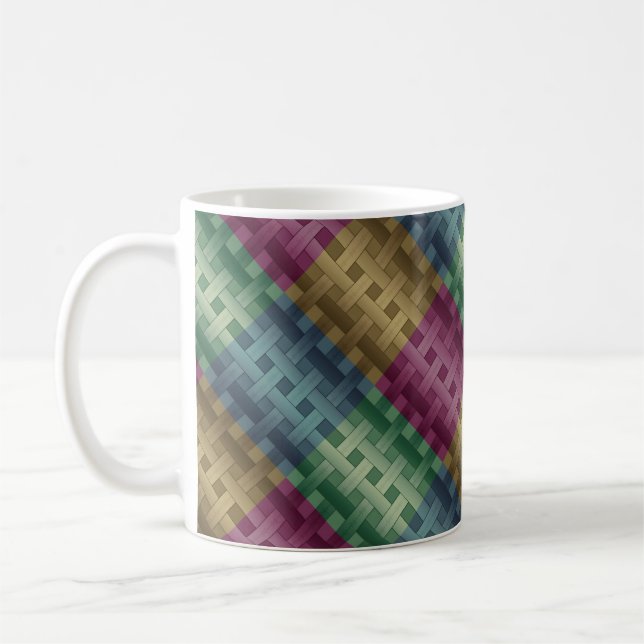 Mug Abstrait moderne rayé multicolore sans couture (Gauche)