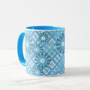 Mug Abstrait moderne sans couture à carreaux à carreau