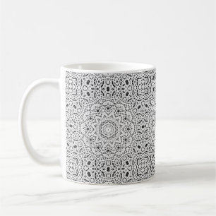 Mug Abstrait moderne sans couture ornementale blanc ar