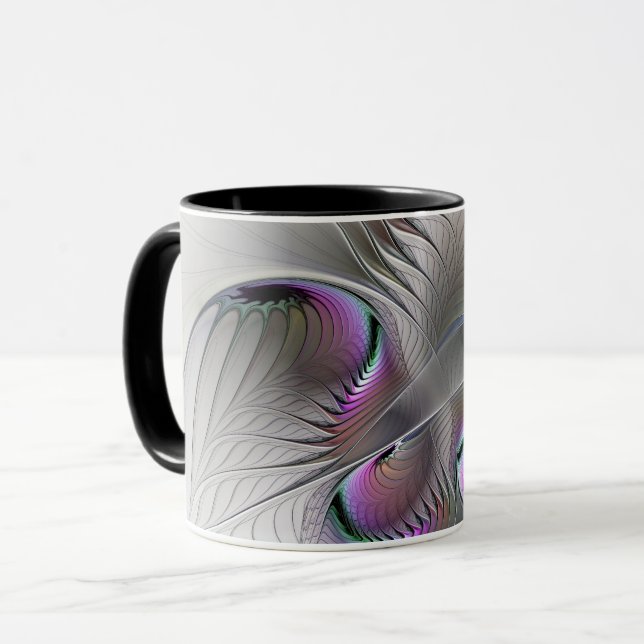 Mug Abstrait moderne Shy Imaginaire Figure Fractal Art (Devant gauche)