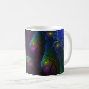 Mug Abstrait Moderne Trippy Fractal Lumineux Coloré