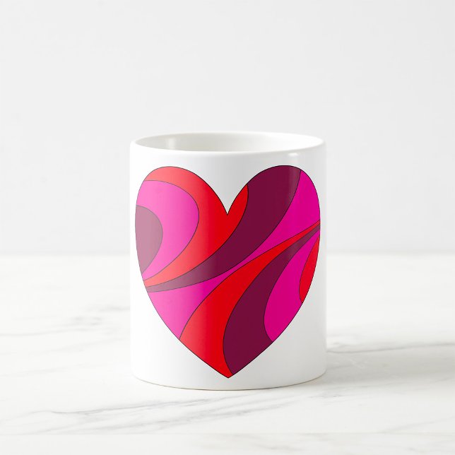 Mug Abstrait Motif de la rotation du coeur rouge et ro (Créateur téléchargé)