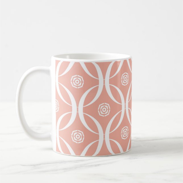 Mug Abstrait motif sans soudure de couleur rose fleur  (Gauche)